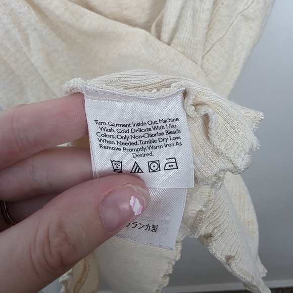 Eddie Bauer Cream Lace Trim Coquette Y2K Dainty Angelcore Tank Top Size Medium - Picture 4 of 7